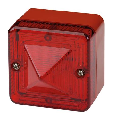 XenonStrobe L101X-B 24vDC [red] RED 5J 1Hz EN54-23 IP66 20-28vDC/AC w.o/Lugs